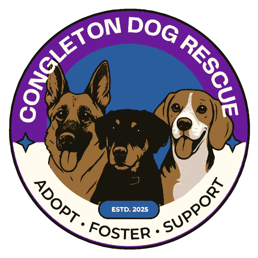 The high-resolution Congleton Dog Rescue logo featuring Bella, Talia and Inca.